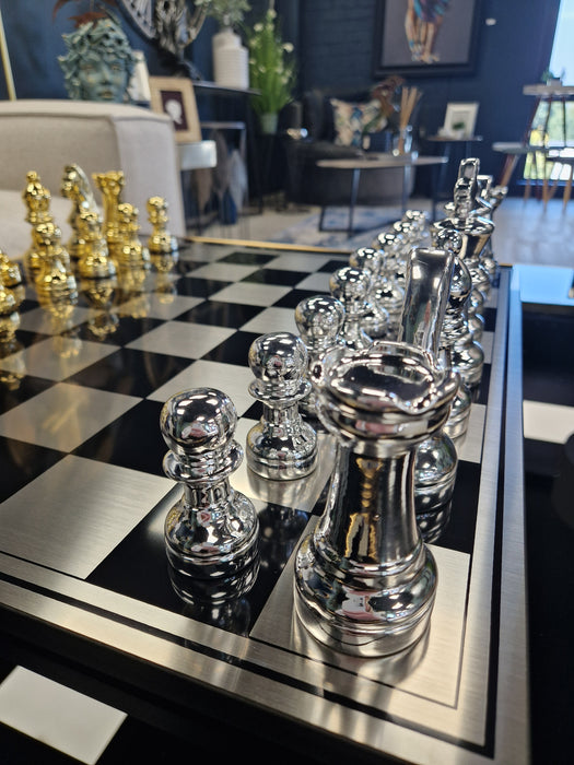 Silver & Gold Plated Chess Set, Oversized