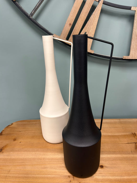 Alexandra Decorative Vase, Modern, Black Metal