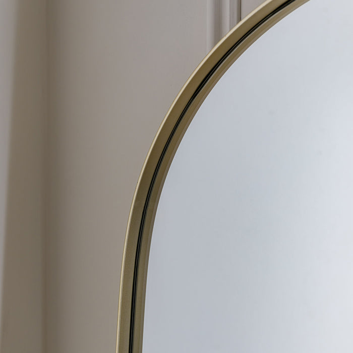 Aria Decorative Glass/MDF/Metal Arch  Mirror In Champange