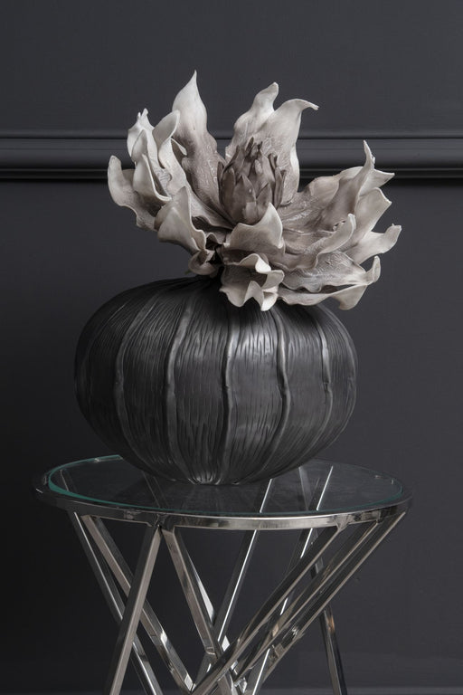 Hedvig Squat Vase, Aluminium, Black