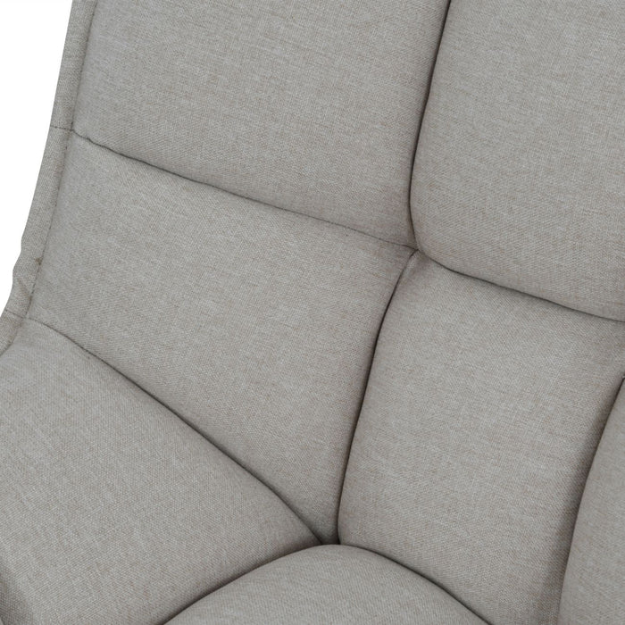 Greta Occasional Chair with Footstool in Oatmeal Fabric