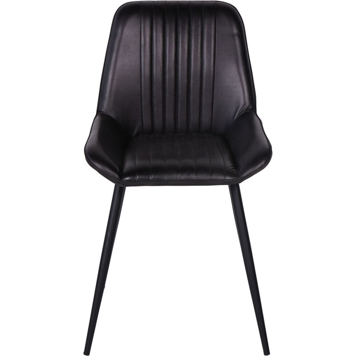 Pembroke Black Leather Dining Chairs - S/2