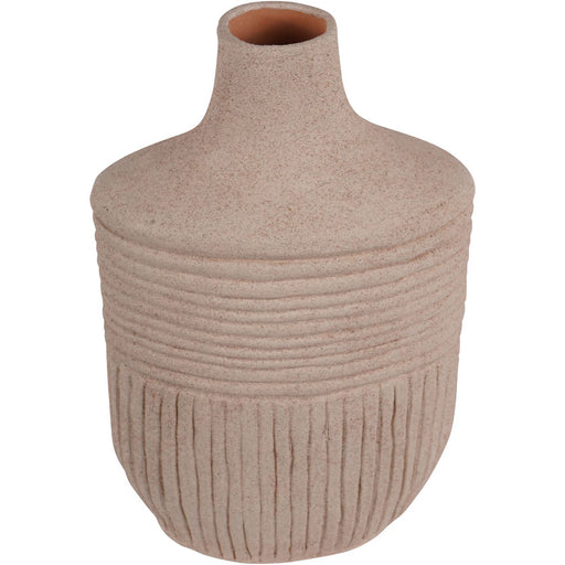 Rustic Textured Finish Vase, Brushed Sand, Natural