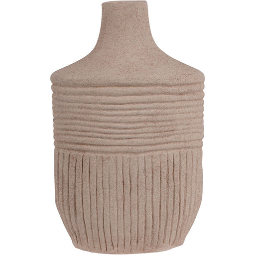 Rustic Textured Finish Vase, Brushed Sand, Natural
