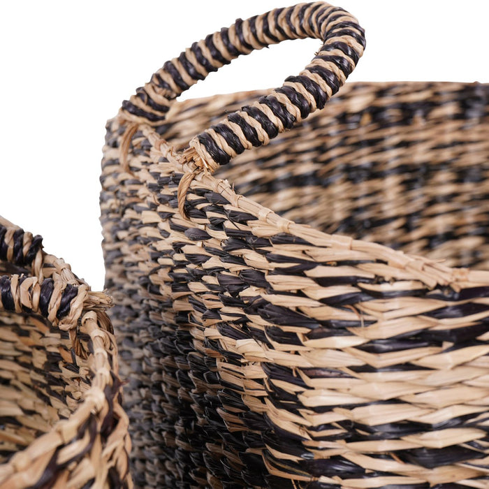 Hanoi Rattan Rectangular Baskets with Handles -  Set of Two