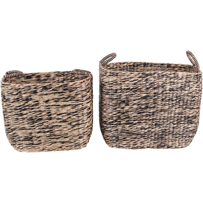 Hanoi Rattan Rectangular Baskets with Handles -  Set of Two