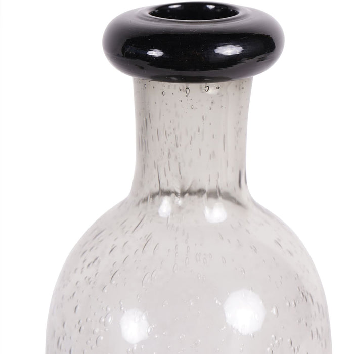 Large Bottle Vase, Smoked Glass