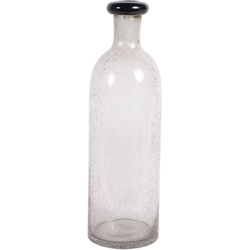 Large Bottle Vase, Smoked Glass