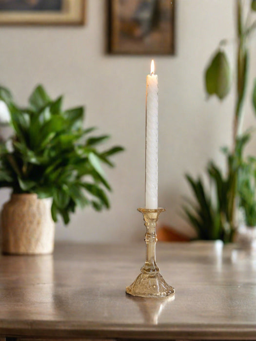 Laura Ashley Yellow Glass Candlestick ( Due In 20/05/2024 )