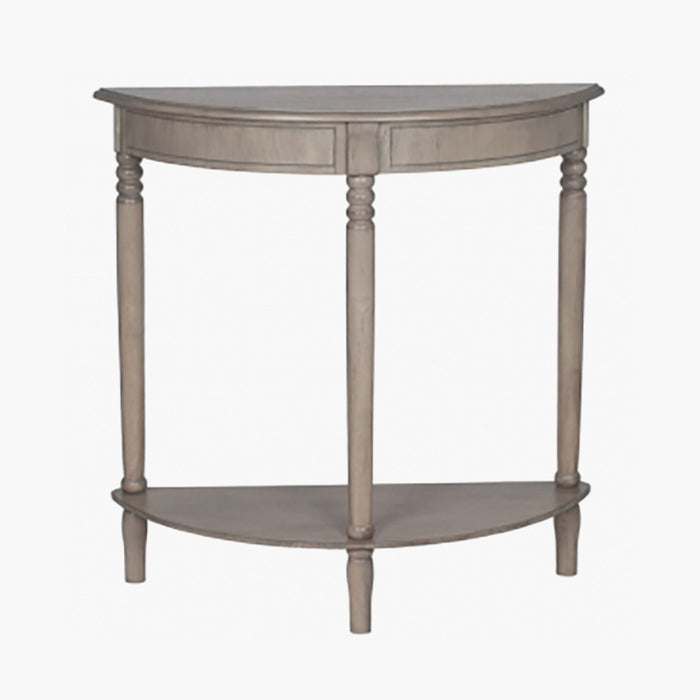 Heritage Taupe Pine Wood Half Moon Console Table ( Due Back In 31/05/2024 )