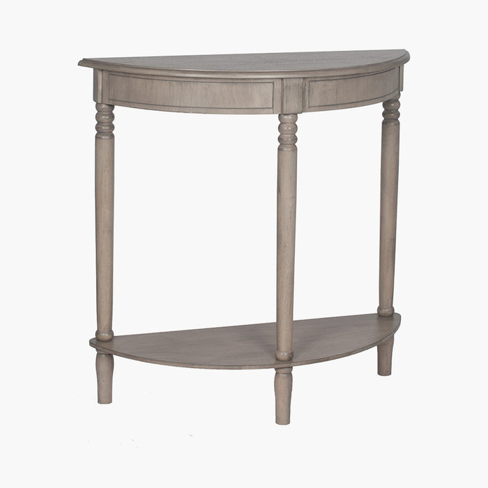 Heritage Taupe Pine Wood Half Moon Console Table ( Due Back In 31/05/2024 )