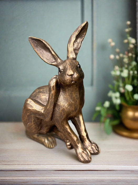 Decorative Aged Gold Hare 2, Home Decor