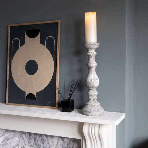 Dallas Candle Holder, Grey, Bauble Stone 