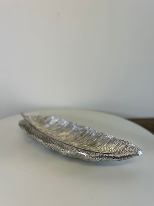 Distressed Bowl, Dish, Silver Feather, 42 x 14 cm