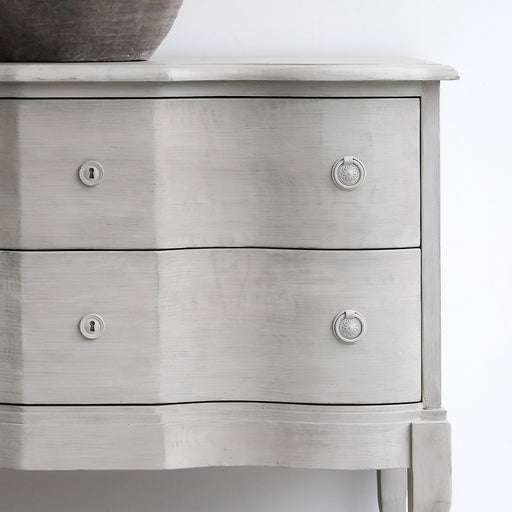 Berkeley Two Chest Drawer, Distressed White, Recycled pine