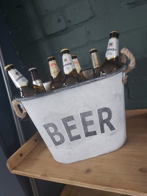 Beer Bucket, Beer Cooler, Metal, Wood