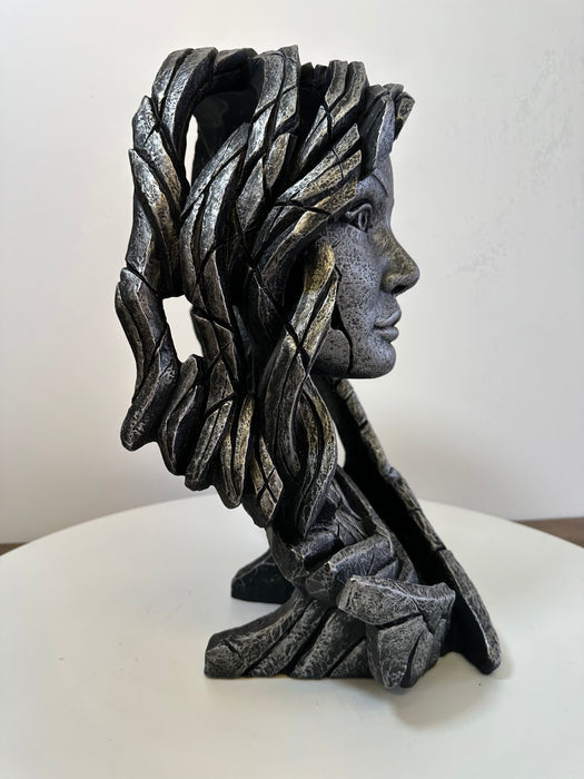 Angel Bust In Silver Sculpture