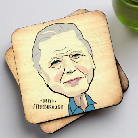 David Attenbrough Character - Wooden Coasters - Decor Interiors -  House & Home