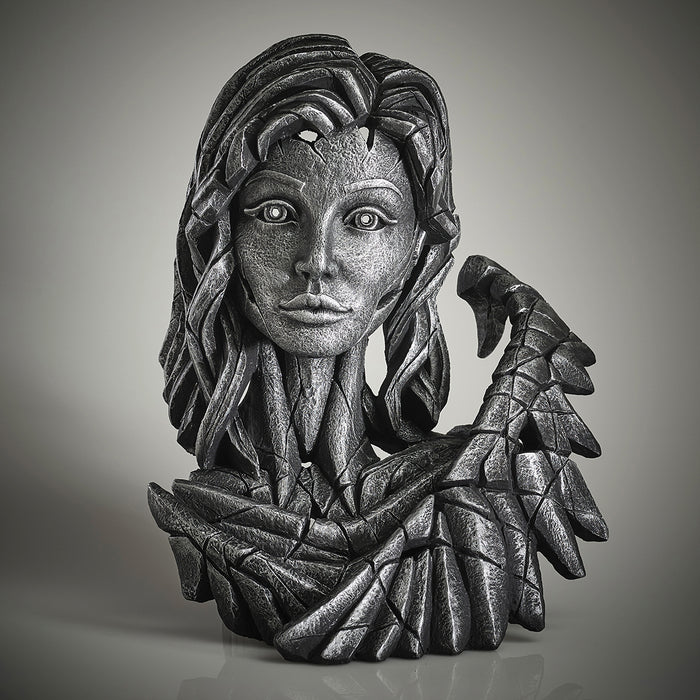 Angel Bust In Silver Sculpture