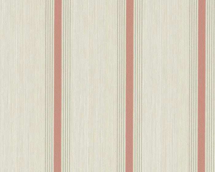 Little Greene Wallpaper - Cavendish Stripe Brush Red