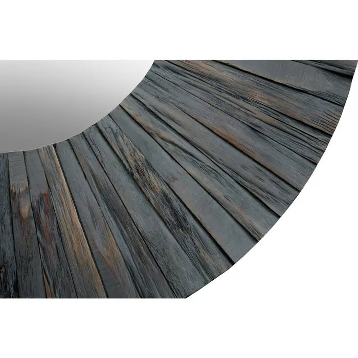 Dia Wooden Wall Mirror, Round, Texture Natural