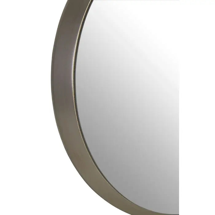 Athena Metal Wall Mirror, Round, Medium, Silver Frame