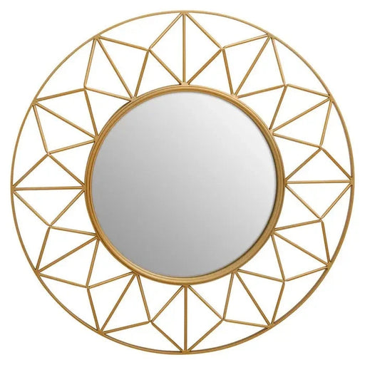 Matera Decorative Wall Mirror, Round, Metal Frame, Gold