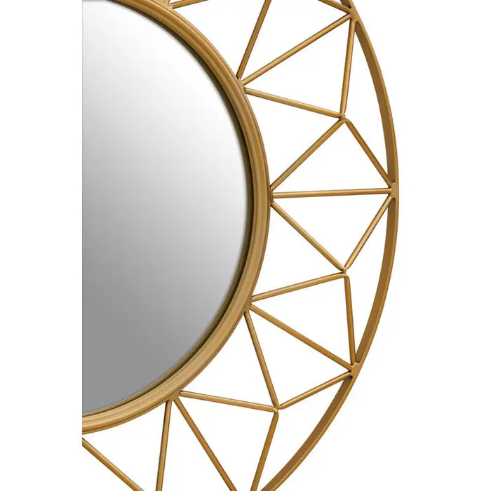 Matera Decorative Wall Mirror, Round, Metal Frame, Gold