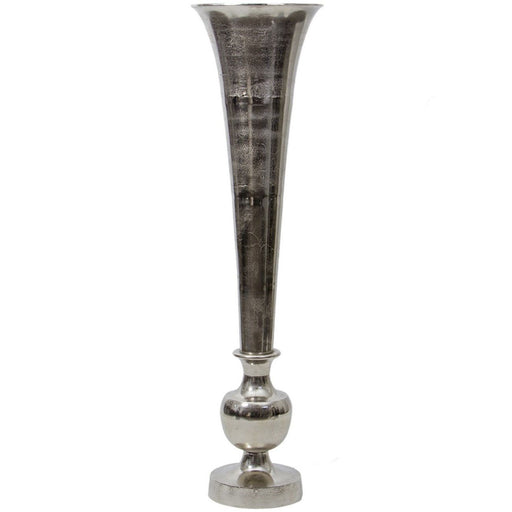 Elvira Giant Trumpet Vase, Tall Aluminium, Silver