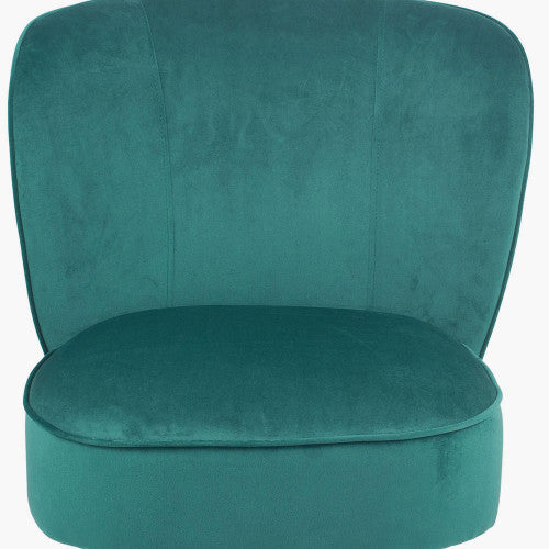Margaux Forest Green Velvet Chair With Walnut Effect Legs