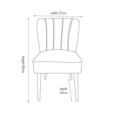 Stockton Dining Chair In Blue Velvet & Walnut Effect Legs