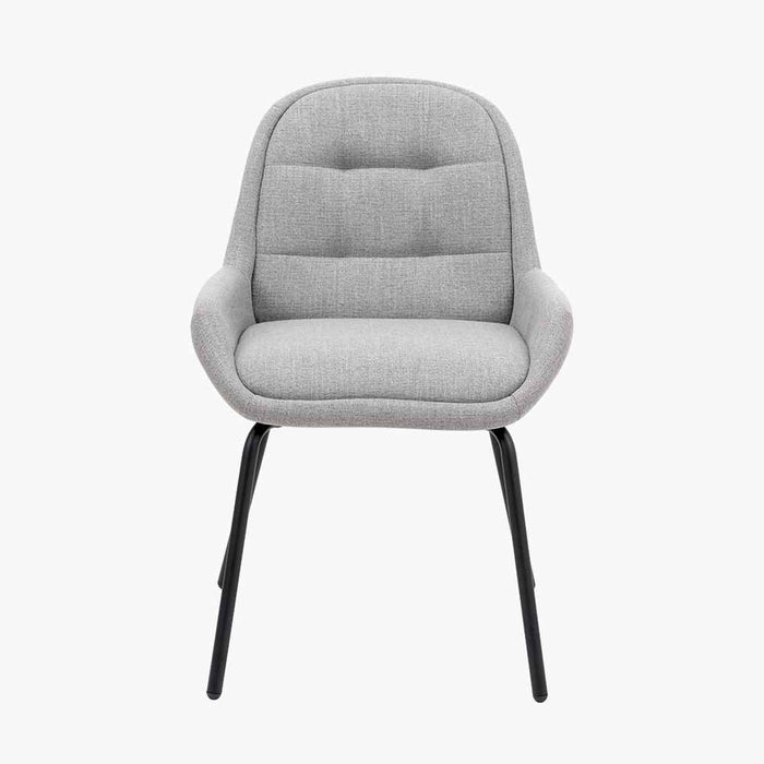 Alba Grey Linen Mix and Black Metal Dining Chair