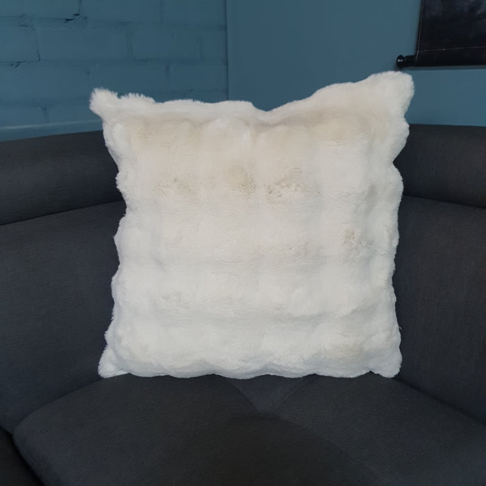 CharactersPlush and Durable Raffles Natural Cushion - Neutral 50x50 - Faux Rabbit Fabric