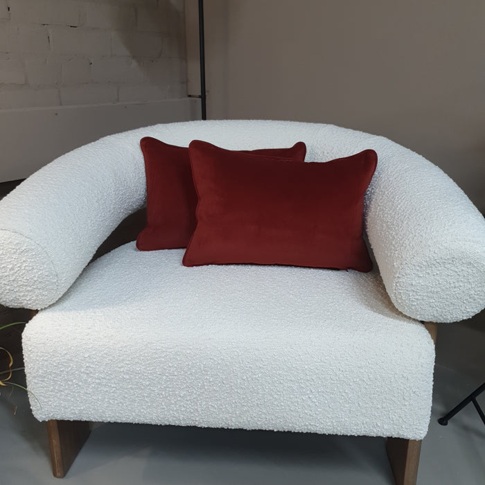 Luxe Rectangle Paprika Cushion - Plush Velvet Material 30x45cm