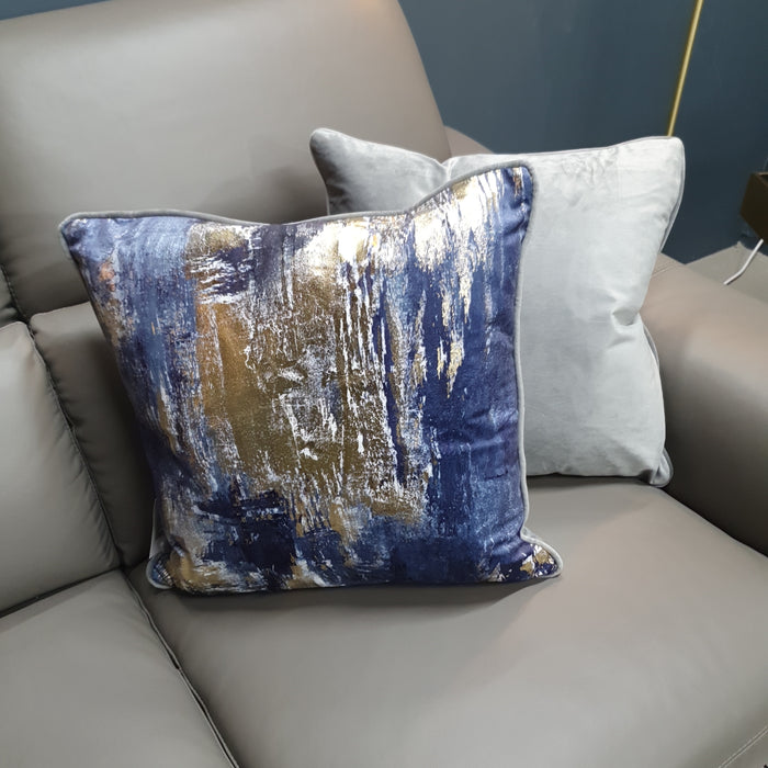 Idyllic Chair & Sofa Cushion - Blue & Gold - 45 x 45 cm