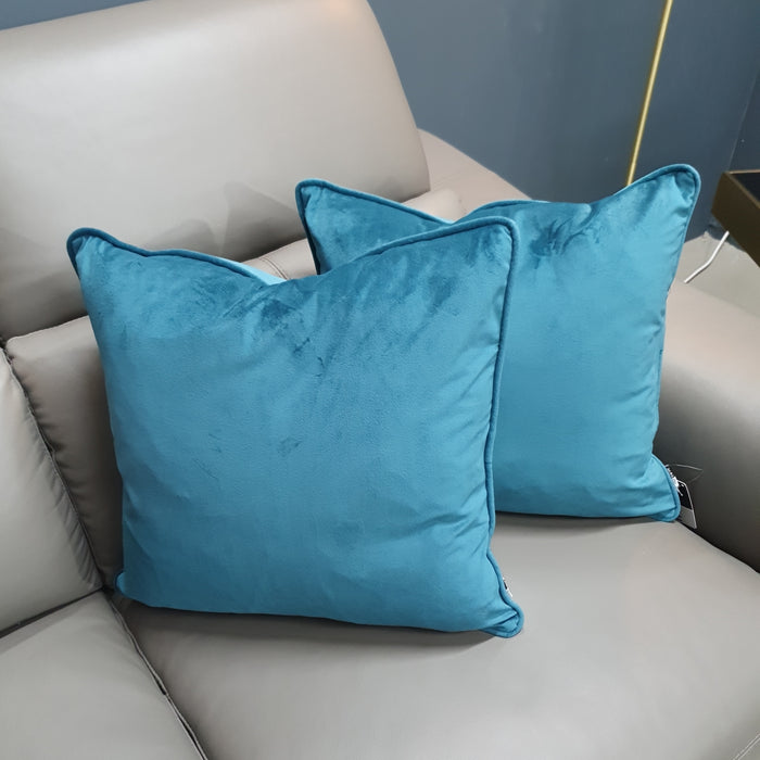 Luxury Luxe Teal Velvet Cushion - Modern Geometric Design