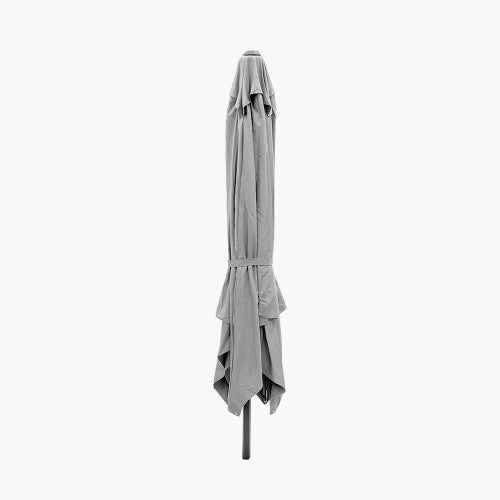 Challenger T2 Garden Parasol, 3m x 3m, Luna Grey, Free Arm