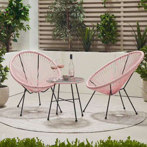 Fairfield Garden Furniture Bistro Set, Pink, 3 Piece