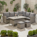 Langham Garden Furniture Corner Lounge Set, Natural Rattan, Grey Cushions