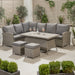 Langham Garden Furniture Corner Lounge / Dining Set, Natural Rattan, Grey Cushions