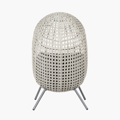 Oslo Garden Furniture Single Nest Chair, Rattan, Stone Grey