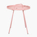 Outdoor Side Table, Pink Metal Frame, Round Top, 53 x 44 cm