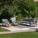 Smithfield Garden Furniture Lounge Set, Anthracite Grey, Natural Acadia Wood