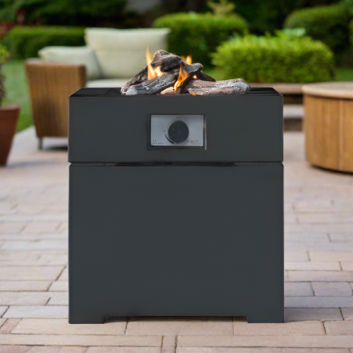 Black Metal Gas Fire Pit, Outdoor. Cosi