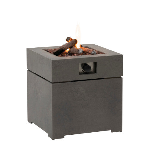 Concrete Grey Metal Gas Fire Pit, Outdoor, Cosi