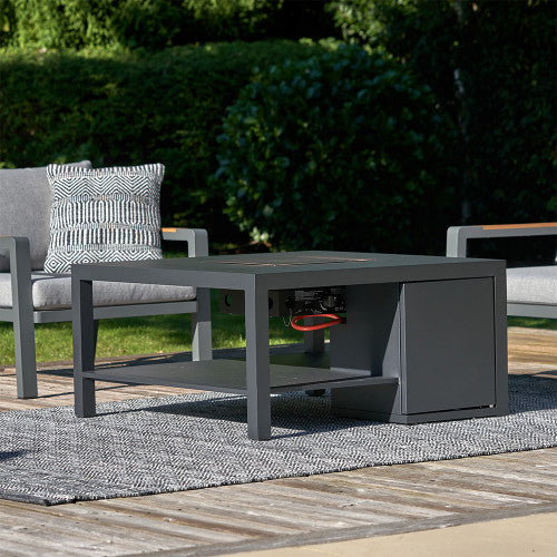 Clayton Fire Pit Table, Anthracite Grey Metal, Square, Cosiflow 100