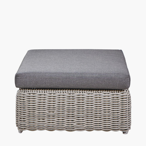 Hampton Garden Furniture Corner Lounge Set, Natural Rattan, Grey Cushions