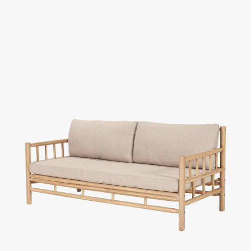 Hemlington Garden Furniture Lounge Set, Natural Bamboo