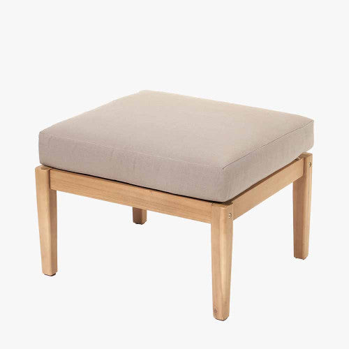 Shelby Garden Furniture Footstool, Light Teak, Taupe Cushion