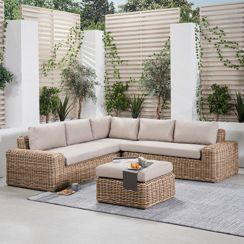 Stafford Garden Furniture Lounge Corner Set, Natural, Rattan